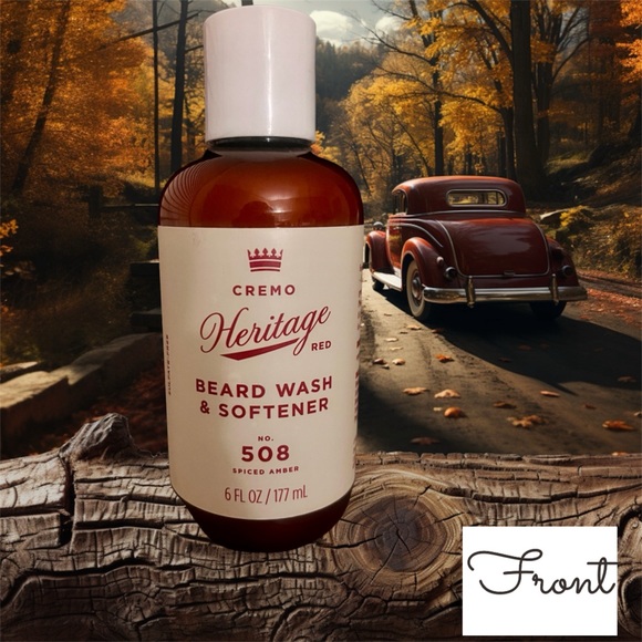 🧔 NEW Cremo Heritage Red Beard Wash & Softener No. 508 Spiced Amber 6fl oz 🧔 - Picture 2 of 5